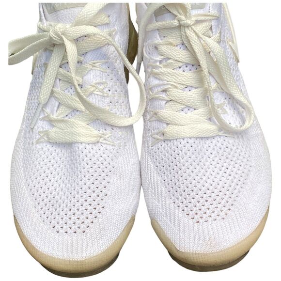 Nike Air Vapormax FlyKnit 2 Women's size 8 triple White Pure Running Shoes - Picture 4 of 12